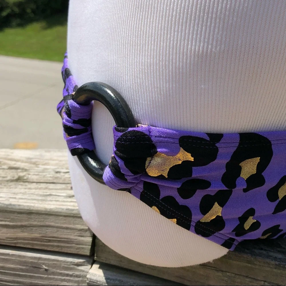 - Metallic Purple Leopard Triangle Bikini Set SZ S! NEW!